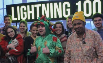 Piff hanging out with the Lightning 100 staff